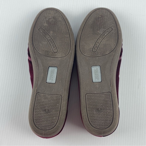 Tender Tootsies Lily Slippers Sz 7 Bergundy Plush - Picture 7 of 11